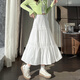 蘇醒的樂(lè )園半身裙時(shí)尚松緊腰甜美小個(gè)子長(cháng)裙蛋糕裙高腰顯瘦百搭 白色  均碼