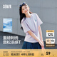 森馬（Semir）迪士尼短袖t恤女中長(zhǎng)款寬松圓領(lǐng)上衣25夏新款涼感重磅刺繡打底衫 粉紫70028 L