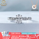AVHE18K金橢圓鴿子蛋鉆石戒指D色克拉培育定制鉆戒求婚結(jié)婚女友求婚 旋轉(zhuǎn)芭蕾18K金-培育鉆80分