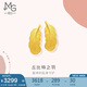 周生生黃金耳釘一對 愛情密語羽毛 足金耳飾耳環(huán)女86820E計價 3.45克