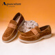 雅格獅丹（Aquascutum）休閑皮鞋男2025夏季新款英倫時(shí)尚男士樂福鞋 黃棕色 40 -適合運(yùn)動(dòng)鞋41碼
