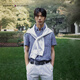 TOMMY HILFIGER【輕松感】夏季男裝透氣棉麻輕薄中性簡(jiǎn)約短袖襯衫外套J8444 藍(lán)灰色C9T L （推薦：150-165斤）