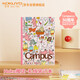 國譽(yù)（KOKUYO）B5/40張/8mm點(diǎn)線(xiàn)2025年Campus50周年限定插畫(huà)師無(wú)線(xiàn)裝訂本 軟抄本AIUEO FRIENDS1本W(wǎng)CN-CNB14E32