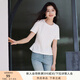 香影粉色減齡t恤女正肩2025夏季新款顯瘦棉質(zhì)甜美風(fēng)圓領(lǐng)短袖上衣 白色 M 160/84A/95-110斤