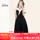 迪菲麗格赫本風(fēng)氣質(zhì)連衣裙2024年女裝新款夏季時(shí)尚撞色高腰小黑裙 圖片色 2XL