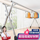 全品屋晾衣架落地不銹鋼免安裝家用室內戶(hù)外折疊晾衣桿移動(dòng)掛衣架曬被子 加固款【雙桿】1.6米可伸縮+禮包