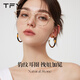 TFY豹紋圈圈耳環(huán)女2025新款爆款高級感氣質(zhì)大氣簡(jiǎn)單大方大圈素圈耳圈 深色豹紋