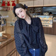 萬(wàn)欣兒波點(diǎn)襯衫女春裝2025新款大碼胖mm法式溫柔風(fēng)顯瘦泡泡長(zhǎng)袖雪紡上衣 黑色 M 【建議80-100斤】