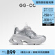 GG-CC【白鹿同款】秋季新款潮流厚底老爹鞋銀色增高休閑鞋女G24X9833 銀色 37