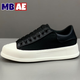 MBAE品牌輕奢男鞋2026新款厚底板鞋男透氣帆布小白鞋百搭運動(dòng)休閑鞋男 黑白【布面】-高端男鞋 42 皮鞋碼