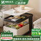 和暄可移動(dòng)沙發(fā)邊幾客廳陽(yáng)臺多功能茶幾邊柜巖板升降帶輪零吃小推車(chē) 樂(lè )易 【 復古黑】
