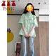 萬欣兒綠色短袖襯衫女夏季新款設計感小眾蝴蝶結(jié)Polo領(lǐng)襯衣洋氣溫柔上衣 薄荷綠色 M 建議96-105斤