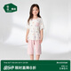 松山棉店女童家居服可愛小狗童趣可愛柔軟透氣睡衣短袖套裝白色滿印130