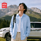 名創(chuàng  )優(yōu)品（MINISO）免燙襯衫男春季牛津紡百搭高級感痞帥翻領(lǐng)長(cháng)袖襯衣潮 淺藍 L