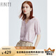 菲妮迪女裝針織衫夏季 簡約時尚V領(lǐng)氣質(zhì)針織開衫短袖上衣 粉色提花 2XL