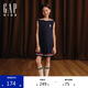 GAP女童2025夏季新款小熊刺繡海軍領(lǐng)百褶連衣裙兒童裝運(yùn)動(dòng)767071