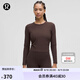 lululemon丨All It Takes 女士運(yùn)動長袖T恤*羅紋 Nulu? LW3GEZS 濃縮咖啡色 S /6