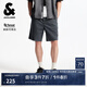 杰克·瓊斯（JACK&JONES）男裝潮個性時尚百搭簡約舒適直筒純色直筒休閑休閑短褲225243015 E02深灰色 M (175)