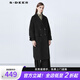S.DEER圣迪奧女裝休閑西裝領(lǐng)雙排扣暗格紋毛呢大衣S21461807 深灰綠/98 S/160