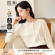 香影【100%純羊毛衫】針織開衫女2024秋冬新款長袖圓領(lǐng)miu系毛衣 米色 S
