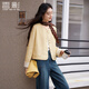 香影小香風(fēng)外套女短款2026春季新款高級感超好看圓領(lǐng)法式黃色上衣 透明黃 L 165/88A/110-125斤
