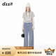 DZZIT【爆款補單】地素立體花朵短袖T恤春秋新款甜美少女風 淺灰色 S