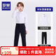 羅蒙兒童襯衫黑褲子男童演出服套裝春夏長(zhǎng)袖白襯衣西褲兩件套 白色150