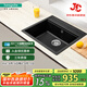 漢斯格雅（Hansgrohe）廚房水槽NemoN-100CT石英石水槽至尊黑臺(tái)上盆單槽帶自動(dòng)下水