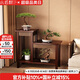 小匠材實(shí)木中式花臺(tái)陽(yáng)臺(tái)架子中古風(fēng)置物架落地式裝飾擺件客廳多層花架子