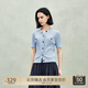 歐時(shí)力OCHIRLY 肌理感小香風(fēng)短袖針織外套女開(kāi)衫上衣2025夏新款 淺藍(lán) M