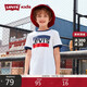 李維斯（Levi's）童裝男女童短袖T恤夏季兒童針織休閑上衣 96奶白 160(L) 