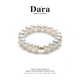 戴拉（dara）18K金豆珍珠戒指強粉光3-4mm約21粒彈力繩七夕情人節禮物送女友