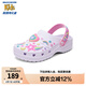 Skechers斯凱奇商場同款女童休閑一腳蹬洞洞鞋夏季新款閃燈涼拖鞋308406L 白色/多彩色/WMLT 35