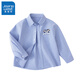 真維斯男童襯衣兒童外套薄款寶寶秋裝中小童純棉長(cháng)袖男孩衣服秋季童裝 淺藍 熊貓醒獅X 120