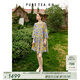 茶·愫【度假出游】puretea茶愫絲棉印花連衣裙女碎花娃娃裙2025夏新款 煙紫（第二批） S