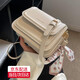 強霸百搭ins斜挎包包女2025夏季新款潮時(shí)尚小方包高級感洋氣單肩包 米白色