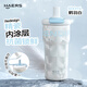 哈爾斯（HAERS）大容量保溫杯陶瓷內膽水杯咖啡杯辦公吸管男女送禮節日禮物 鶴羽白600ml【陶瓷內膽】