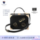 Aspinal of london【七夕節(jié)禮物】真皮手工奢侈品女包Trunk小箱子包方形單肩斜挎包 黑色光面