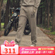 AKSERIESAK男裝新復(fù)古回潮系列易穿搭針織拉絨直筒休閑長褲男2252221 軍卡其 L