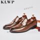 KLWP香港輕奢男士樂福鞋真皮夏季新款英倫風(fēng)透氣商務(wù)正裝一腳蹬休閑鞋 棕色 43 =皮鞋44=運(yùn)動鞋45