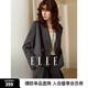 ELLE法式高級(jí)感正肩西裝女高級(jí)感2025春季新款通勤感氣質(zhì)職業(yè)西服 深灰（上裝） L