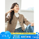 梵希蔓毛呢短外套女2024新款秋冬小個(gè)子御寒保暖羊毛混紡呢子大衣 50658 深咖啡色 M