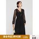 獨(dú)束獨(dú)束微胖M大碼女裝氣質(zhì)時(shí)尚名媛網(wǎng)紗拼接赫本黑色連衣裙24DY83278 赫本黑 XL (尺碼：3)