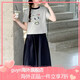 GUYN女童夏季套裝兒童2025洋氣時髦新款短袖T恤大童時尚闊腿褲兩件套 130