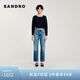 SANDRO2025春夏新款女裝優(yōu)雅珠飾領(lǐng)口黑色短款針織開(kāi)衫SFPCA01162 黑色 M (2)