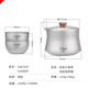 Ti artisan鈦工匠純鈦旅行茶具套裝戶(hù)外露營(yíng)泡茶器雙層鷹嘴快客杯便攜鈦茶具 一壺二杯（磨砂款）