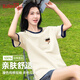班尼路（Baleno）純棉寬松短袖t恤女2025年夏季時(shí)尚撞色百搭半袖校園風(fēng)打底衫