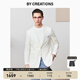 By Creations【25春季新品】柏品棉麻無結(jié)構(gòu)單西服男士商務(wù)通勤西裝外套上衣 白色 （人字紋） 50