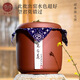 宏中宜興紫砂茶葉罐手工普洱茶餅盒一餅裝存儲密封罐大號醒茶罐 清水泥-銅扣七餅