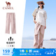 駱駝（CAMEL）速干工裝女褲戶外登山旅行休閑梭織長褲 J25BAYL6079 山茶粉 L